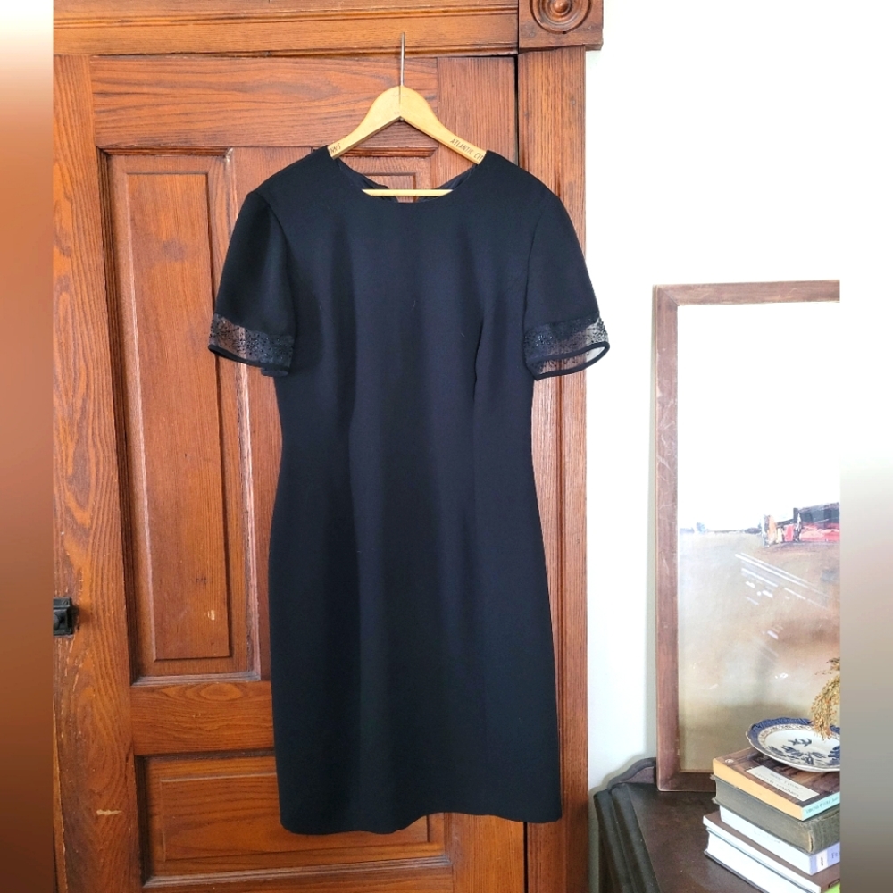Vintage 90s Beaded Sleeve Shift Dress